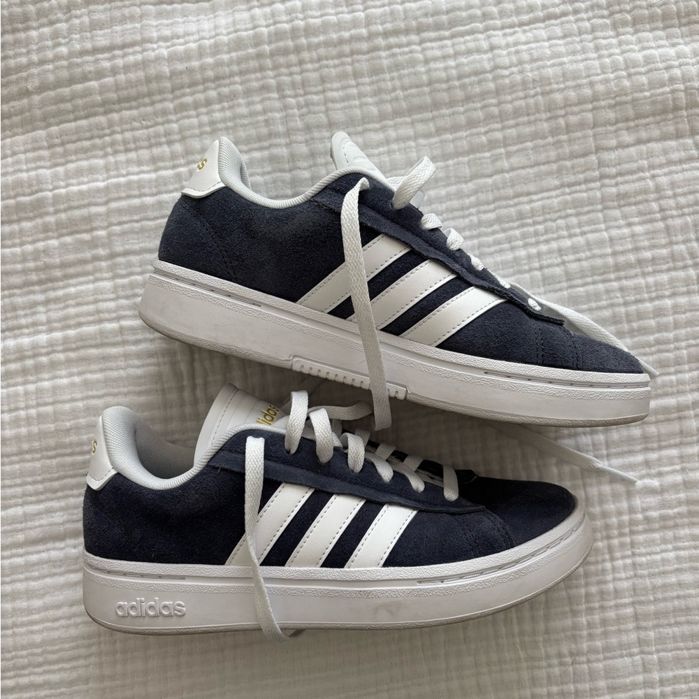 Adidas Blue and White Low-Top Sneakers